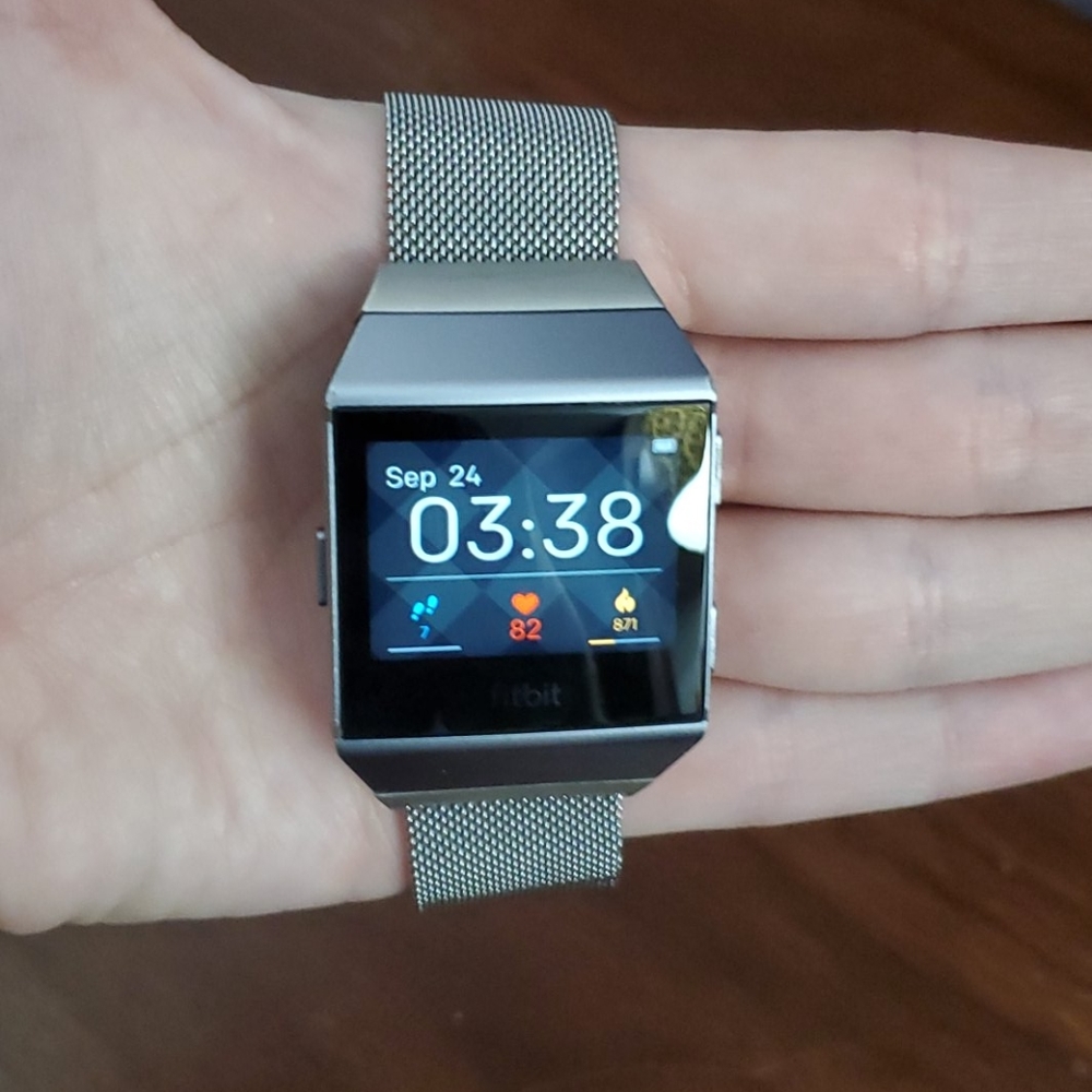 Fitbit Ionic with metal band